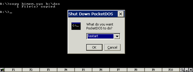 Restart PocketDOS