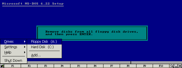 Select Floppy Disk (A:) from the Drives  menu